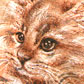 Gattino, pirografia su massello di albicocco,  9x7.5x1.4 cm.   2011.