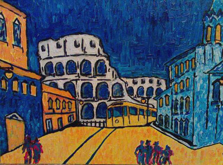 Vacanze Romane, olio su tela, cm 70x50.