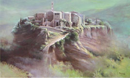 Civita di Bagnoregio La citta che muore, olio su tela, 60x80 cm.