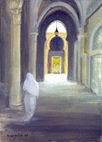 Figura nella Medina, olio su masonite, 45x60 cm.