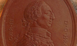 Carlo III, restauro, argilla rossa, 2002. 