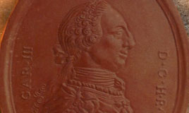 Carlo III, restauro, argilla rossa, 2002. 